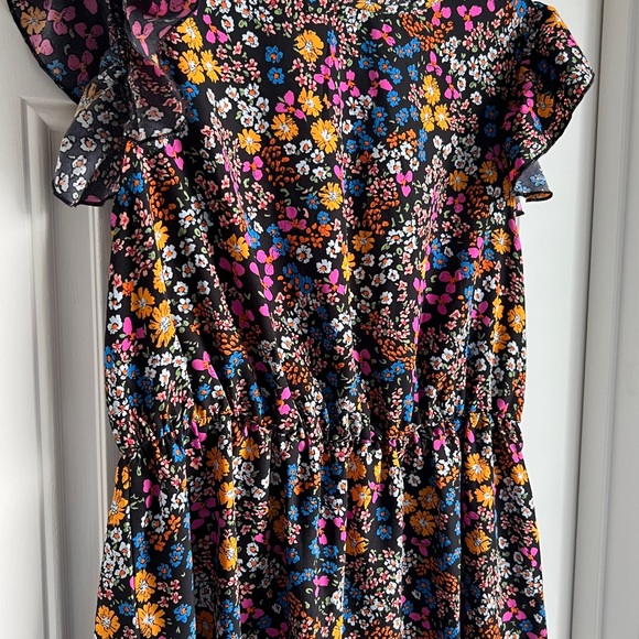 SHEIN Curve Clasi Plus Multicolor Floral Ruffle Sleeves Mini Dress in 1XL/14 USW - Picture 2 of 15